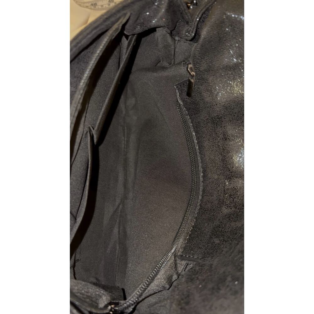 NWT Black on Black Gunmetal Chain Crossbody Bag High Fashion Designer Inspired - Picture 6 of 6